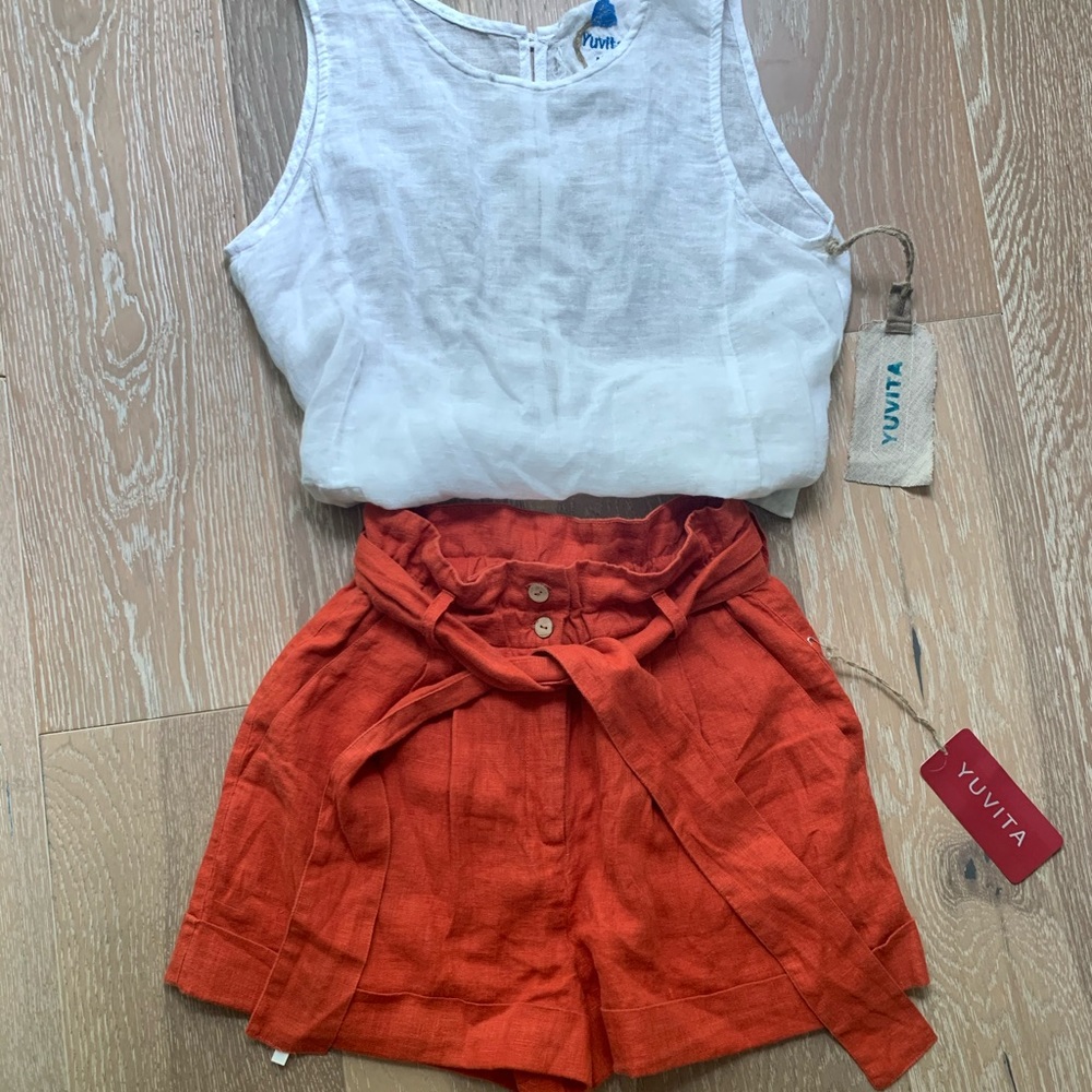 100% Linen Shorts New